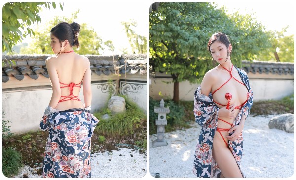 中國美女身穿日本傳統服飾的性感寫真