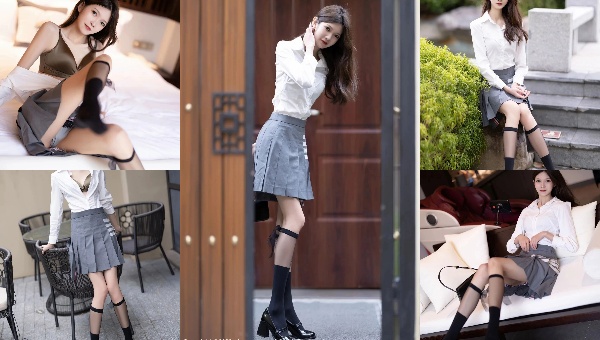 長腿美少女搭配極美襯衫的寫真集