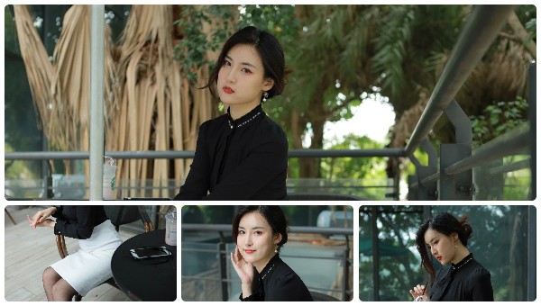 身穿端莊又性感職場裝的美女