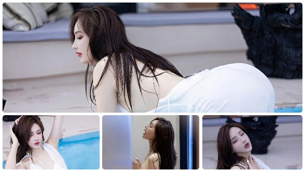 泳池邊的極美淑女