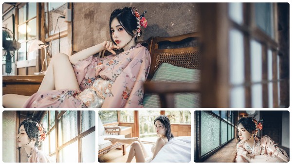 穿和服的女孩展現極致美胴體