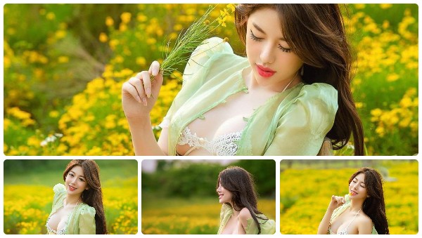 我在綠草地上看見美女