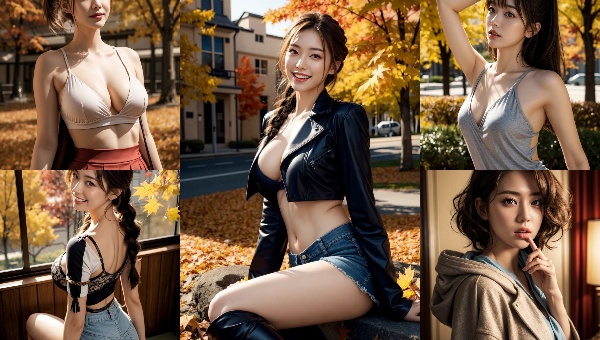秋日森林裡的一位極美女孩是什麼樣子？